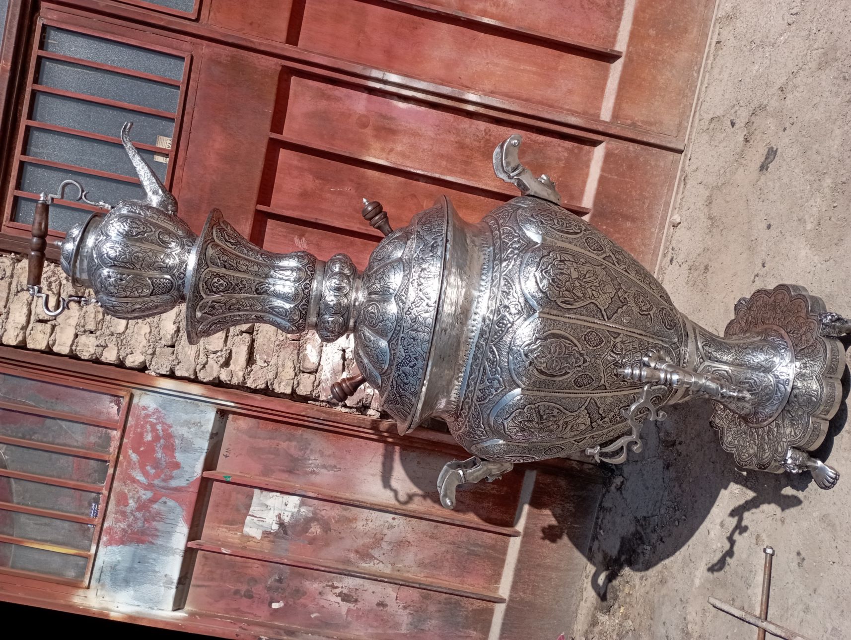 سنگاب و گلدان دستساز مسی